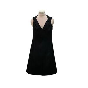MOSCHINO CHEAP AND CHIC Black Textured Tank Halter Dress 12 Cotton Made In Italy
